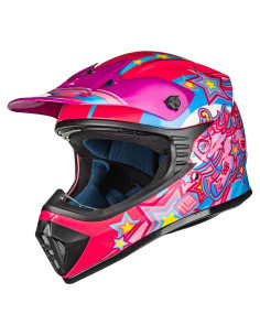 Casco ILM para Niños Motocross Rosa Pony Juvenil-XL