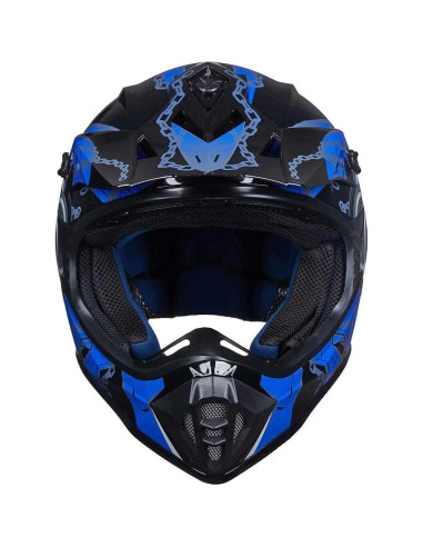 Casco ILM 128YS Juvenil Motocross Azul Negro DOT