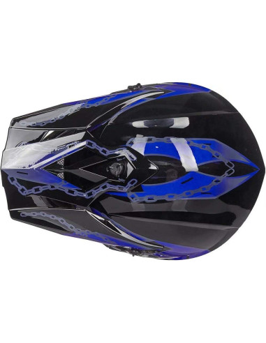 Casco ILM 128YS Juvenil Motocross Azul Negro DOT