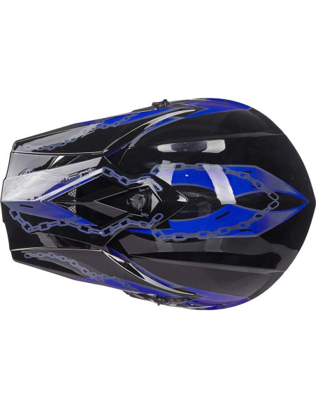 Casco ILM 128YS Juvenil Motocross Azul Negro DOT
