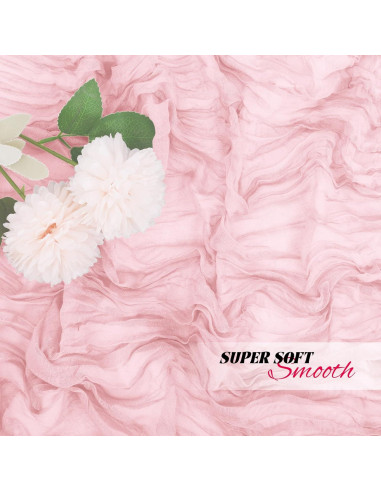 Paquete de 8 Caminos de Mesa de Gasa Rosa Claro 50.8x304.8 cm