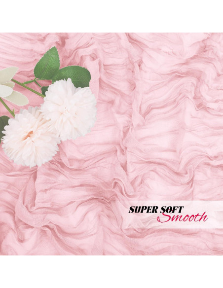 Paquete de 8 Caminos de Mesa de Gasa Rosa Claro 50.8x304.8 cm