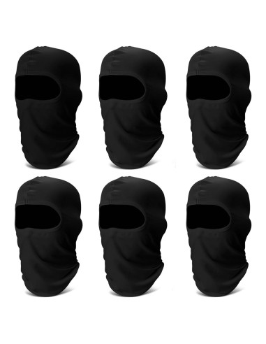 Paquete de 6 Máscaras Balaclava Gaiter Refrigerante Negro
