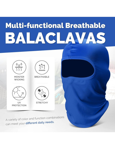 Paquete de 6 Máscaras Balaclava Gaiter Refrigerante Negro