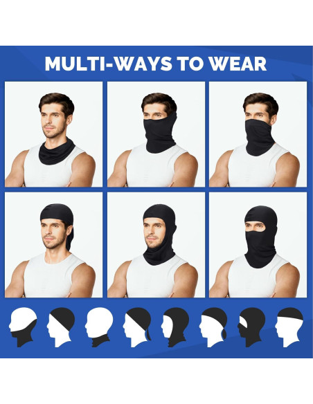 Paquete de 6 Máscaras Balaclava Gaiter Refrigerante Negro
