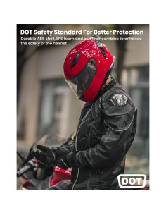 Casco de Moto ILM Full Face Modelo 129 Rojo Antivaho 2