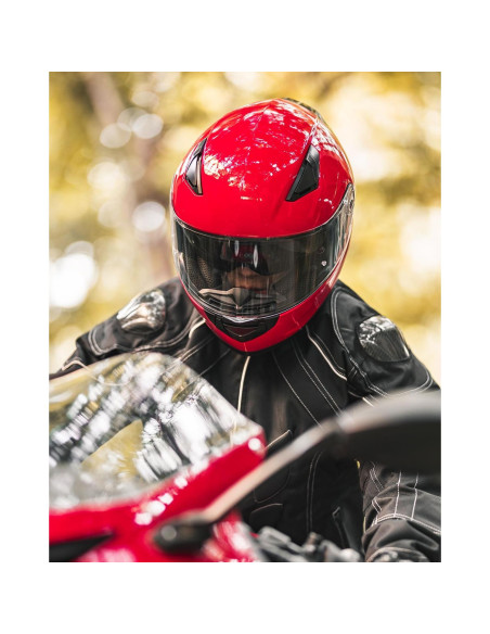 Casco de Moto ILM Full Face Modelo 129 Rojo Antivaho