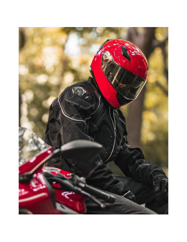 Casco de Moto ILM Full Face Modelo 129 Rojo Antivaho