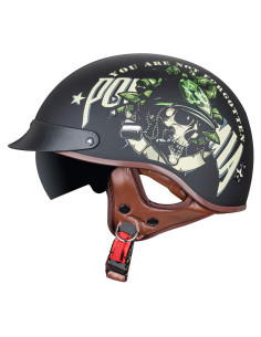 Casco de motocicleta VCOROS F-07 con visera solar y hebilla