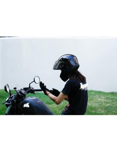 Casco Integral TCMT Negro Brillante Adulto DOT 55-56 CM