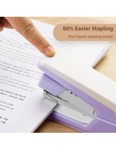 Grapadora Deli de Escritorio Sin Esfuerzo 40-50 Hojas Violeta 2