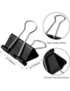 Paquete de 300 Clips de Carpeta Medianos Nagpew 3.2 cm Negros 2