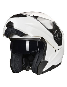 Casco de Moto ILM DP998 Modular Blanco Grande con Ventilación