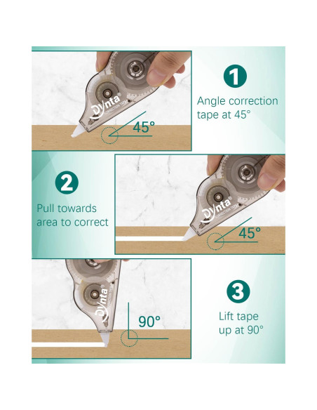 Cinta Correctora Dynta 28 Piezas 5mm x 10m Dispensador Transparente