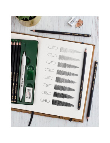 Juego de Lápices de Grafito Mate Faber-Castell - 4 Piezas 2B 6B 10B 14B