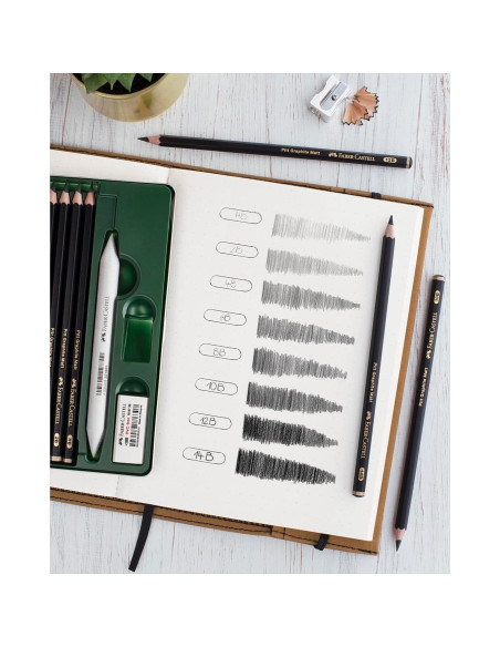 Juego de Lápices de Grafito Mate Faber-Castell - 4 Piezas 2B 6B 10B 14B