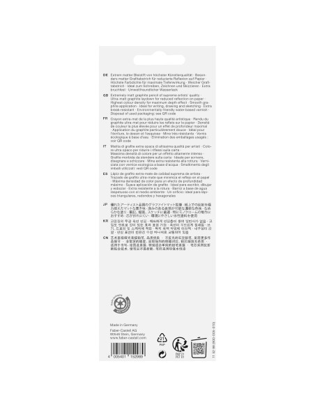 Juego de Lápices de Grafito Mate Faber-Castell - 4 Piezas 2B 6B 10B 14B