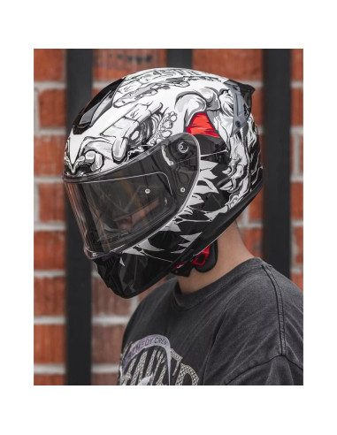Casco Integral ILM 861A Doble Visera Grande Blanco
