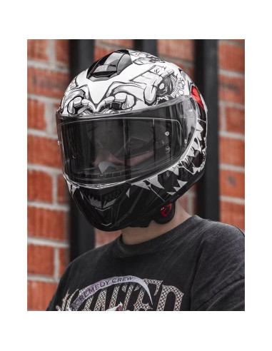 Casco Integral ILM 861A Doble Visera Grande Blanco