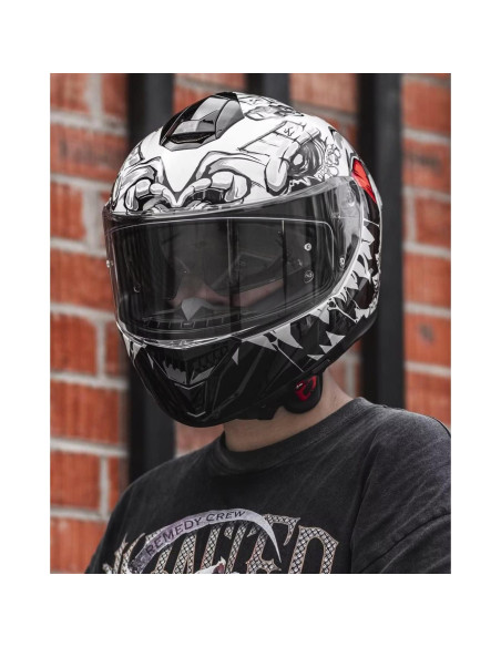 Casco Integral ILM 861A Doble Visera Grande Blanco