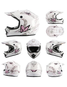 Casco Motocicleta Niñas TCMT OffRoad Rosa 0.91 kg 2