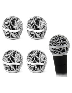Paquete de 4 Reemplazos Cabeza Micrófono SM58 Estándar Metal