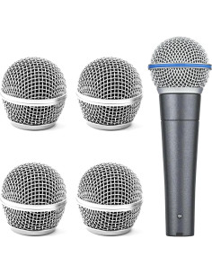 Paquete de 4 Reemplazos Cabeza Micrófono SM58 Estándar Metal 2