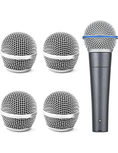 Paquete de 4 Reemplazos Cabeza Micrófono SM58 Estándar Metal