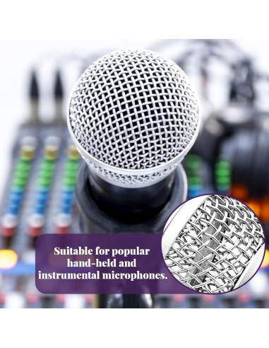 Paquete de 4 Reemplazos Cabeza Micrófono SM58 Estándar Metal