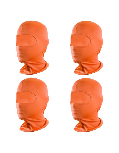 Pukavt Balaclava Unisex Naranja 4 Piezas Protección UV