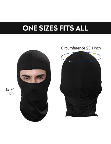 Pukavt Balaclava Unisex Naranja 4 Piezas Protección UV