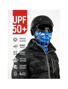 Balaclava GOT Sports UPF 50+ Camuflaje Azul para Esquí 2