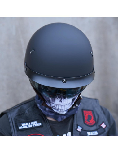 Casco de motocicleta JQF Gear MM107 Retro Negro Mate XL