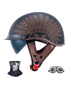 Casco de Motocicleta JQF Gear MM107 Mediano con Visera Solar