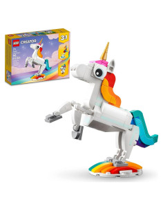 LEGO Creator 3 en 1 Unicornio Arcoíris 31140 Juguete Mágico
