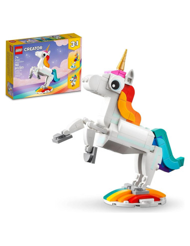 LEGO Creator 3 en 1 Unicornio Arcoíris 31140 Juguete Mágico