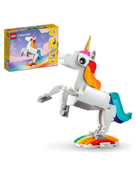 LEGO Creator 3 en 1 Unicornio Arcoíris 31140 Juguete Mágico