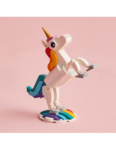 LEGO Creator 3 en 1 Unicornio Arcoíris 31140 Juguete Mágico