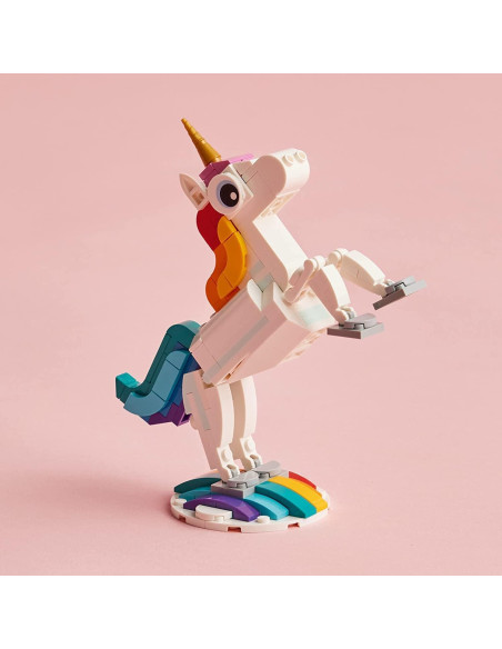 LEGO Creator 3 en 1 Unicornio Arcoíris 31140 Juguete Mágico