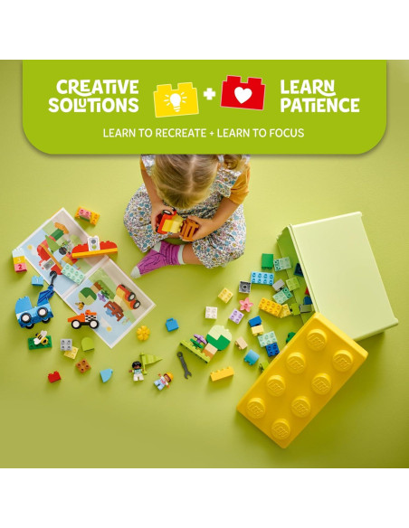 LEGO DUPLO Caja de Bloques de Autos y Camiones - Juguete Educativo 80 Piezas