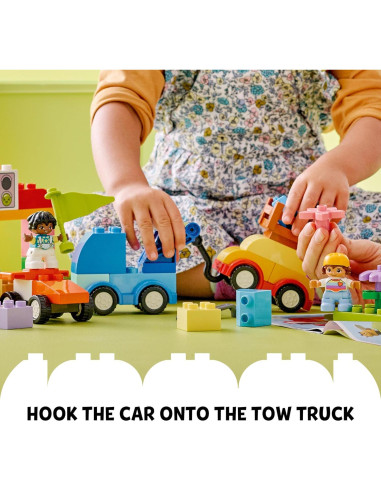 LEGO DUPLO Caja de Bloques de Autos y Camiones - Juguete Educativo 80 Piezas