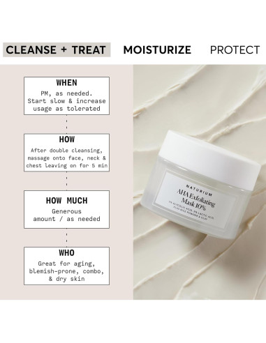 Mascarilla Exfoliante AHA 10% Naturium - Ácidos Glicólico y Láctico 48g