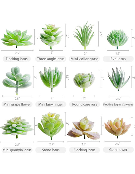 12 Suculentas Artificiales HappyHapi Verde Aterciopelado