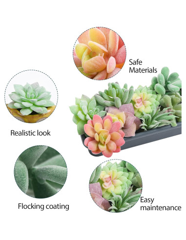 12 Suculentas Artificiales HappyHapi Verde Aterciopelado