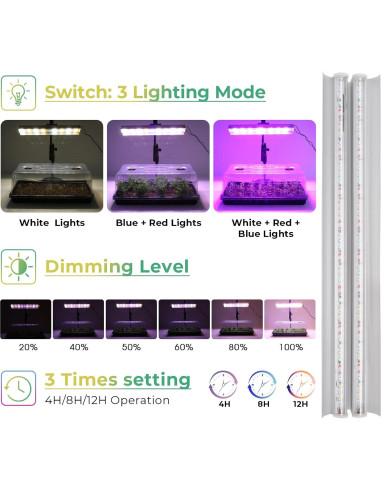 Kit de Inicio de Semillas Ryscam 1020 con Luces LED 96