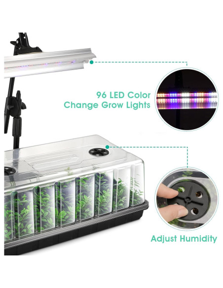 Kit de Inicio de Semillas Ryscam 1020 con Luces LED 96