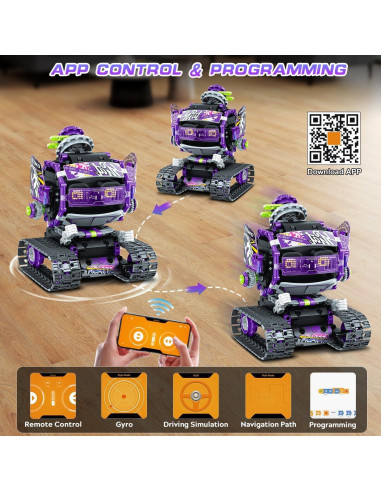 Juguete de Construcción Robot INSOON 3 en 1 LED Sonido 6+