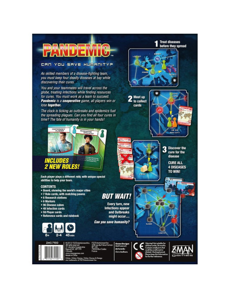 Pandemic Juego de Mesa Cooperativo Z-Man Games 2-4 Jugadores