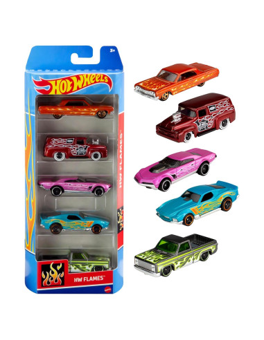 Hot Wheels Paquete de 5 Autos de Juguete 1:64 Mattel