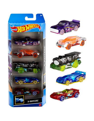 Hot Wheels Paquete de 5 Autos de Juguete 1:64 Mattel